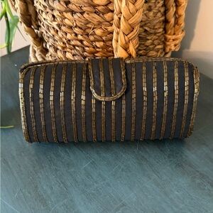 Vintage Beaded Clutch evening bag with snap closure.